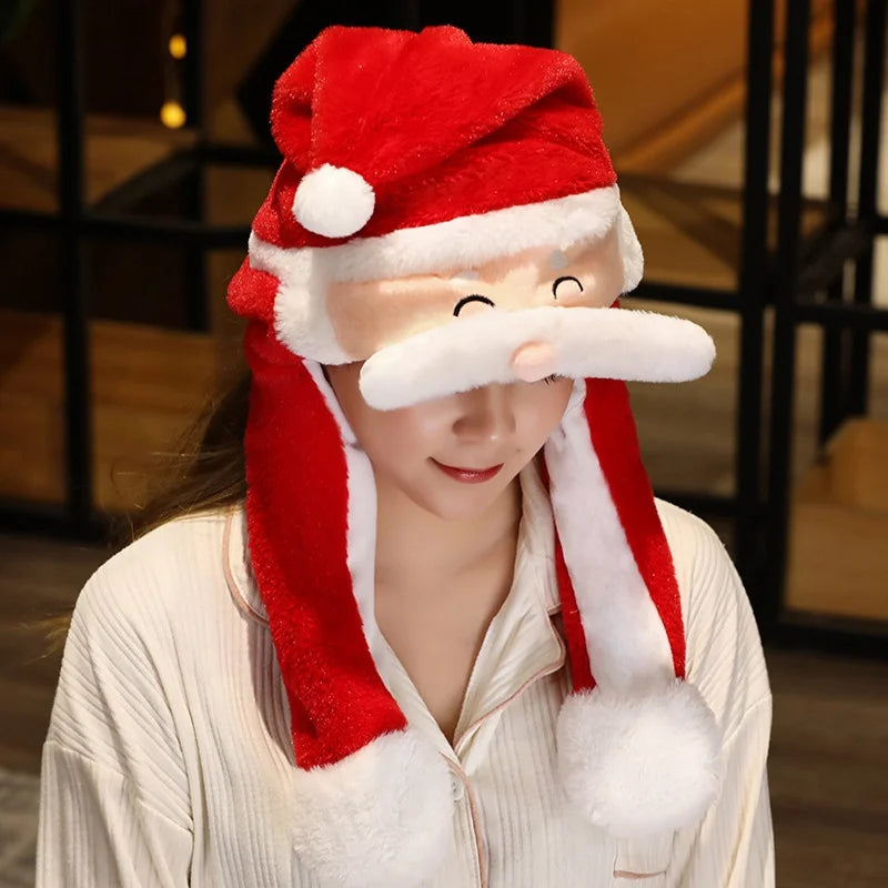 New Christmas Gift Santa Claus Hat Elk Headgear Moving Ears Headwear Decorations Small Gifts