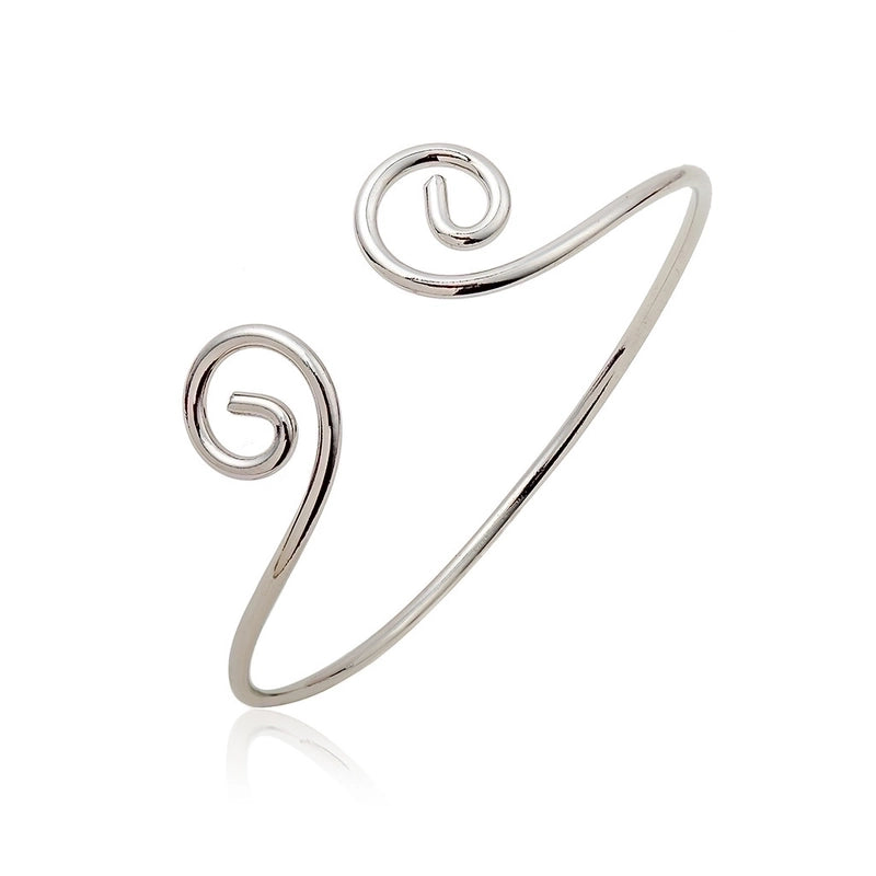 Alloy Gold Plated Silver Plated Fashion Plating Inlay Heart Shape Feather Bow Knot Bangle