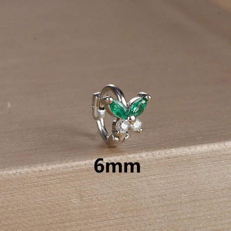 1 Piece Minimalist Color Block Butterfly Plating Copper Huggie Earrings