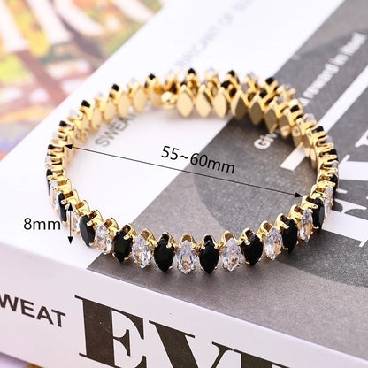 Copper White Gold Plated Gold Plated Multicolor Zircon Bangle