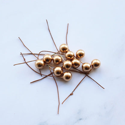 100 Pieces 10mm Metallic Color Berries Christmas Gift Accessories Berries Diy Craft Plant Berries Ornaments