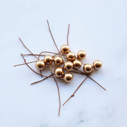 100 Pieces 10mm Metallic Color Berries Christmas Gift Accessories Berries Diy Craft Plant Berries Ornaments