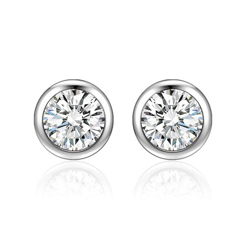 1 Pair Casual Minimalist Geometric Heart Shape Inlay Copper Zircon White Gold Plated Ear Studs