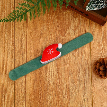 Luminous Style Christmas Small Gifts For Children Christmas Creative Gift With Lights Old Man Snowman Slap Bracelet Pop Bracelet