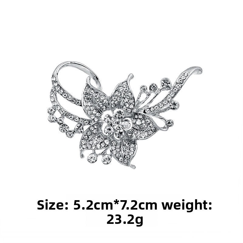 Elegant Pin Bicycle Flower Snowflake Imitation Pearl Alloy Inlay Rhinestones Women'S Brooches