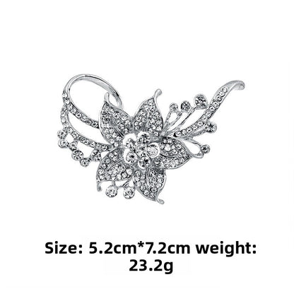 Elegant Pin Bicycle Flower Snowflake Imitation Pearl Alloy Inlay Rhinestones Women'S Brooches