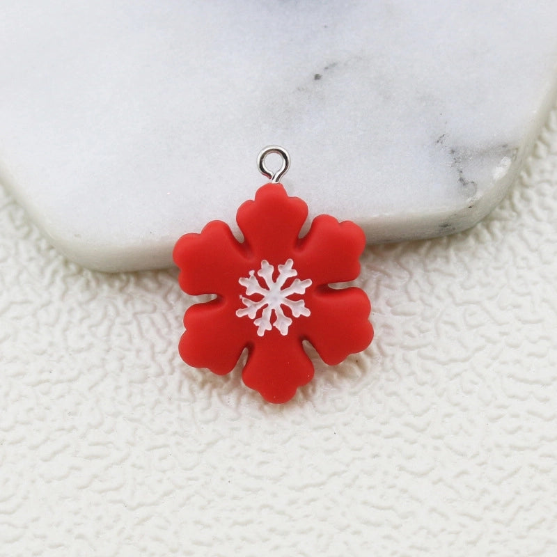 DIY Jewelry Accessories Resin Christmas Series Pendant Christmas Snowflake Hat Bear Key Chain Pendant Pendant