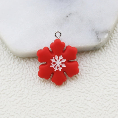 DIY Jewelry Accessories Resin Christmas Series Pendant Christmas Snowflake Hat Bear Key Chain Pendant Pendant