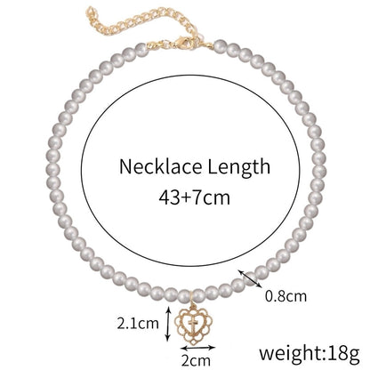 2 Pieces Elegant Lady Modern Style Letter Water Droplets Butterfly Artificial Pearl Alloy Copper Pendant Necklace