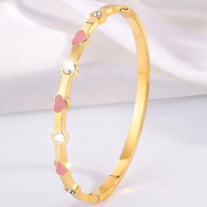 Casual Minimalist Classic Style Heart Shape 304 Stainless Steel Bangle In Bulk