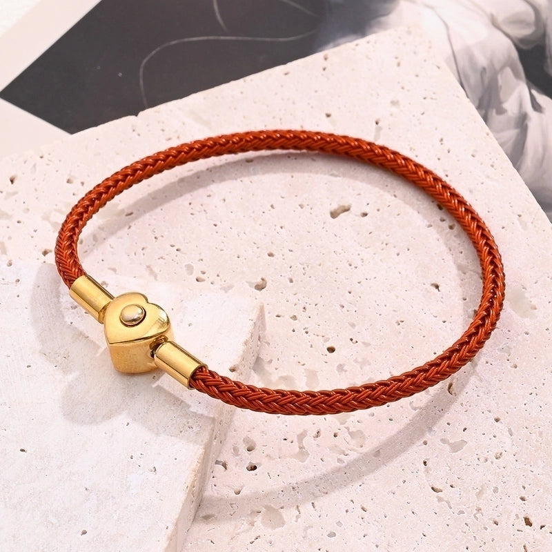 Casual Minimalist Classic Style Simple Solid Color 304 Stainless Steel Wire Rope 18K Gold Plated Bracelets In Bulk