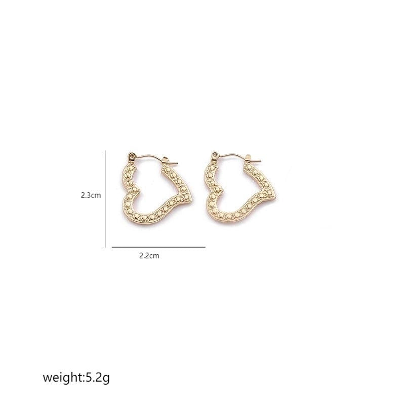1 Pair Elegant Sweet Commute Heart Shape Plating Stainless Steel 18K Gold Plated Earrings