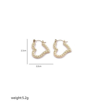 1 Pair Elegant Sweet Commute Heart Shape Plating Stainless Steel 18K Gold Plated Earrings