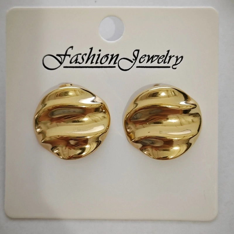 1 Pair Retro Solid Color Irregular Plating 304 Stainless Steel Stainless Steel Earrings
