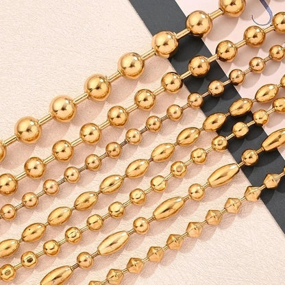 Modern Style Minimalist Round Oval Solid Color 304 Stainless Steel 18K Gold Plated Polishing Plating Necklace