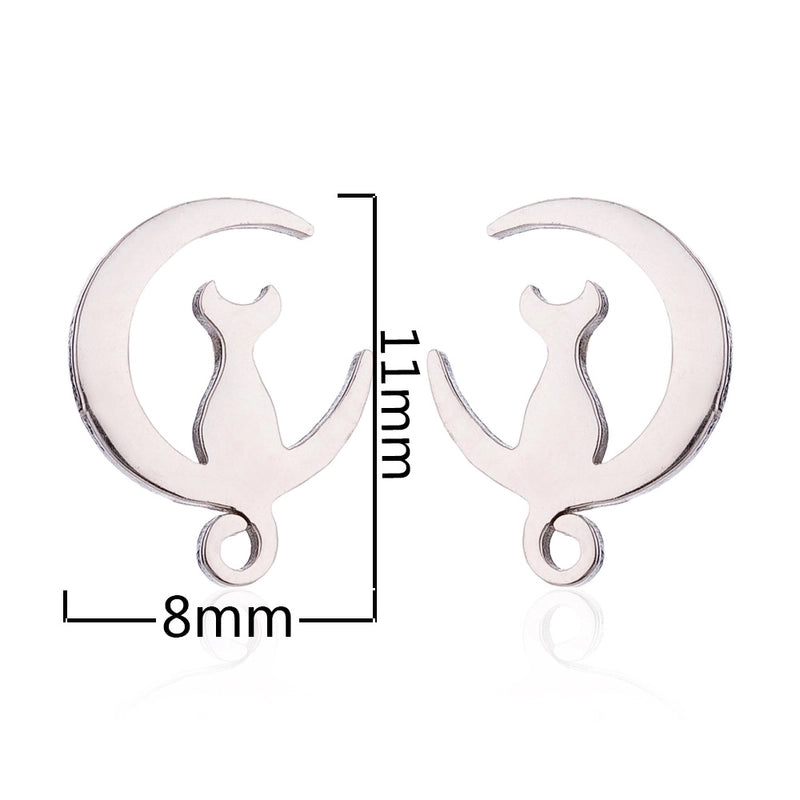 Minimalist Dog Cat Plating 304 Stainless Steel Stainless Steel Earrings