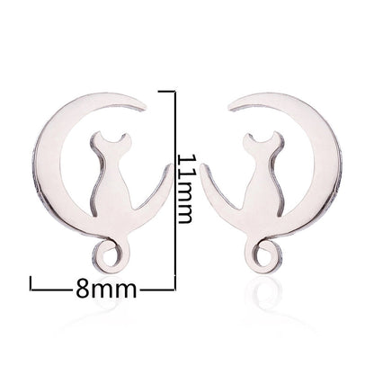 Minimalist Dog Cat Plating 304 Stainless Steel Stainless Steel Earrings