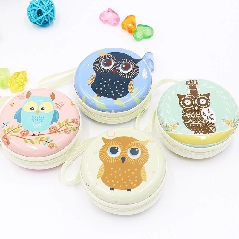3 Pieces Women'S Cartoon Tinplate Zipper Coin Purses