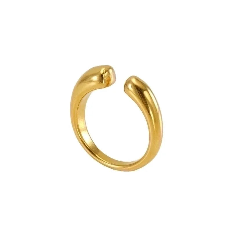 304 Stainless Steel 18K Gold Plated IG Style Plating Geometric Titanium Steel Open Ring