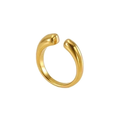 304 Stainless Steel 18K Gold Plated IG Style Plating Geometric Titanium Steel Open Ring