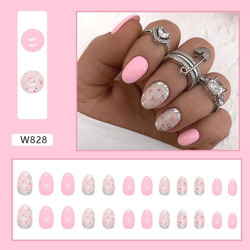 French Style Sweet Solid Color Cartoon Star Butterfly Plastic Nail Patches 1 Set
