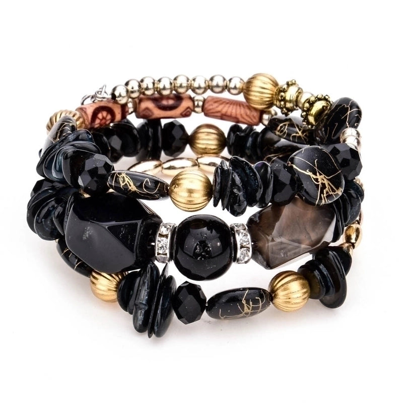 Fashion Geometric Color Block Alloy Natural Stone Women\'s Bracelets