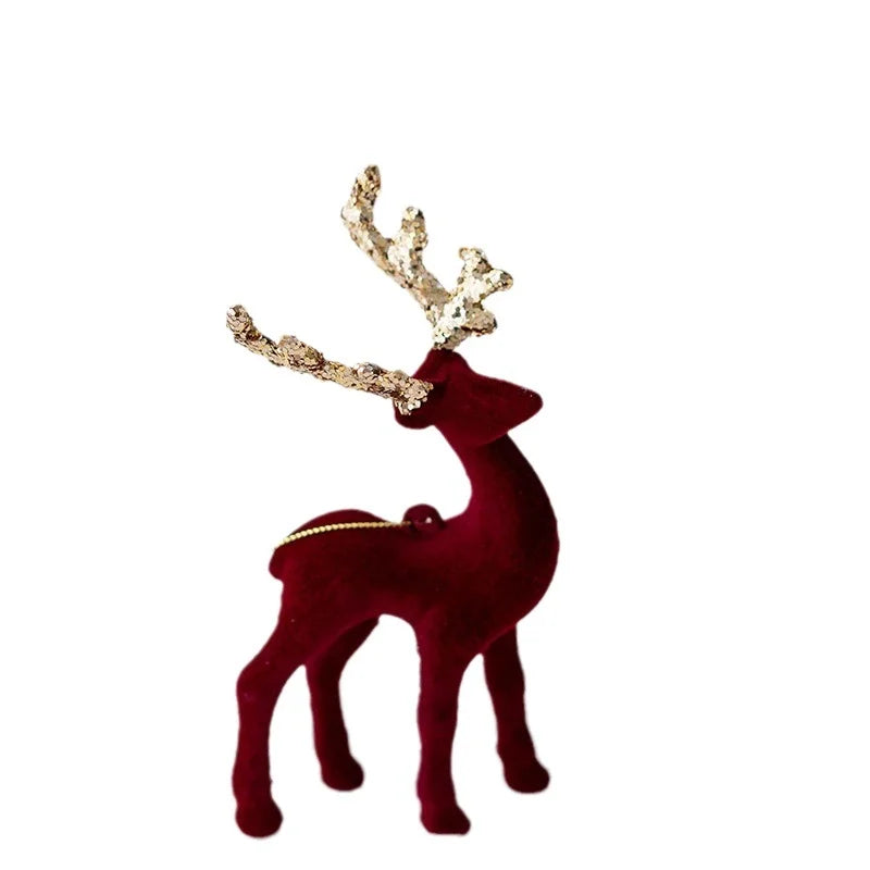 Christmas Elegant Sweet Elk PVC Party Festival Ornaments Decorative Props