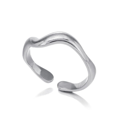 Minimalist Solid Color 304 Stainless Steel Plating Stainless Steel Rings