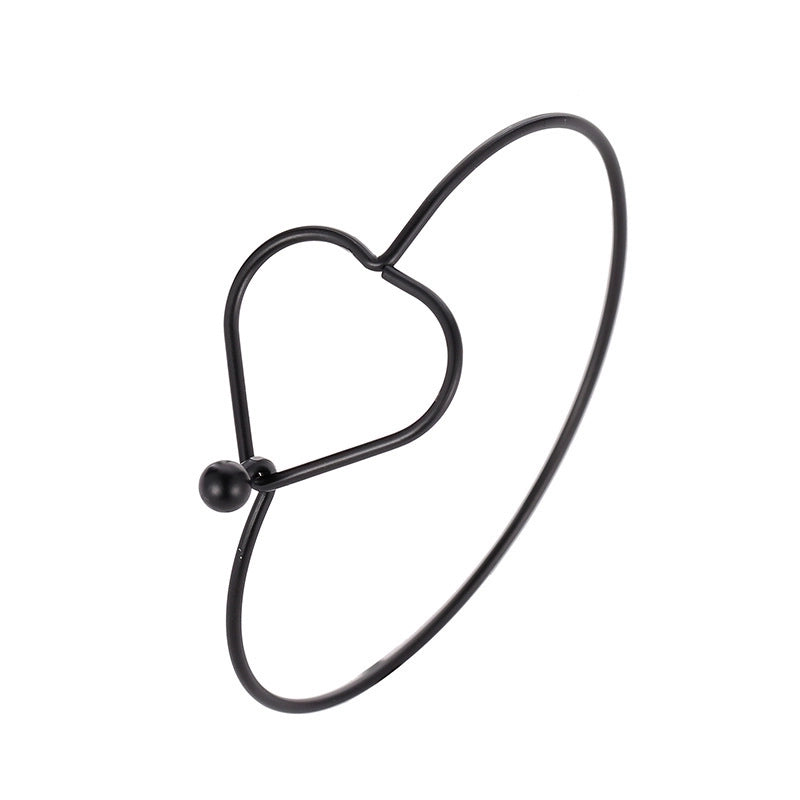 Alloy Gold Plated Silver Plated Fashion Plating Inlay Heart Shape Feather Bow Knot Bangle