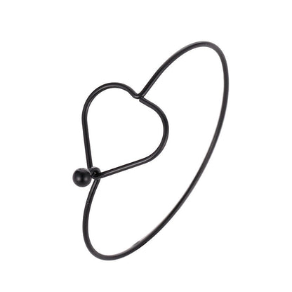 Alloy Gold Plated Silver Plated Fashion Plating Inlay Heart Shape Feather Bow Knot Bangle