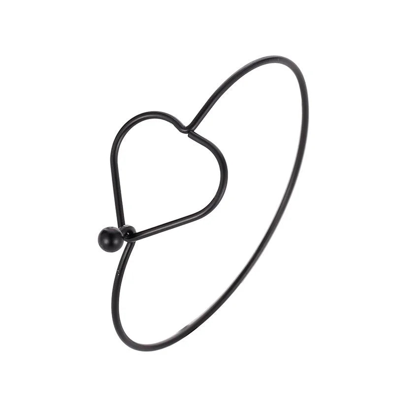 Alloy Gold Plated Silver Plated Fashion Plating Inlay Heart Shape Feather Bow Knot Bangle