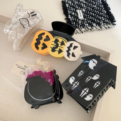 Halloween IG Style Women's Pumpkin Castle Ghost Acetic Acid Sheets Hair Claws