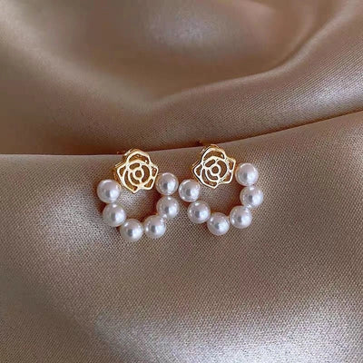 1 Pair Minimalist Round Inlay Alloy Zircon Ear Studs