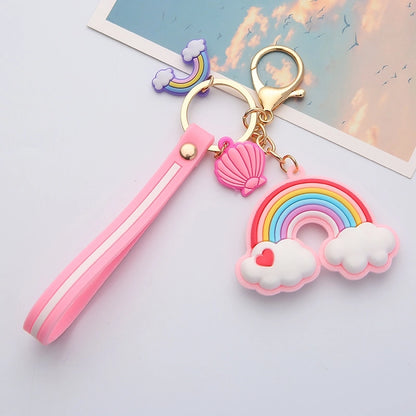 Love Rainbow Keychain Internet-famous Girl's Heart Rainbow Car Key Chain Couple Creative Bag Pendant