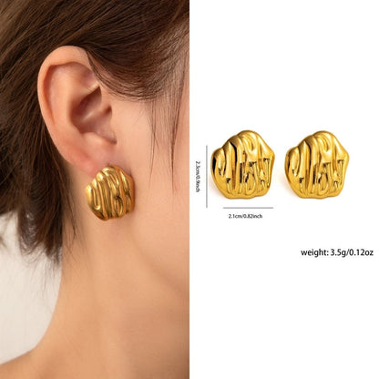 1 Pair Retro Minimalist Geometric Plating Titanium Steel Drop Earrings Ear Studs