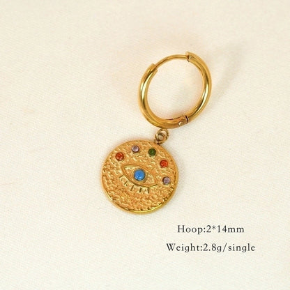 6 Pieces Minimalist Classic Style Heart Shape Plating Inlay 304 Stainless Steel Rhinestones Drop Earrings