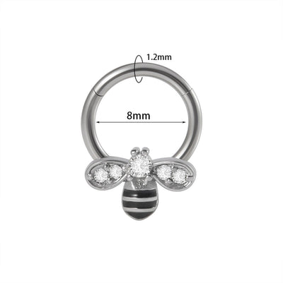 2 Pieces Nose Rings & Studs Modern Style Minimalist Shiny Water Droplets 304 Stainless Steel Copper Plating Inlay Synthetic Opal Rhinestones Zircon 18K Gold Plated