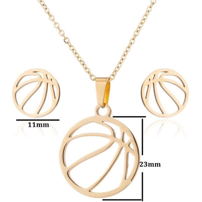 Minimalist Ball 201 Stainless Steel 18K Gold Plated Plating Earrings Necklace