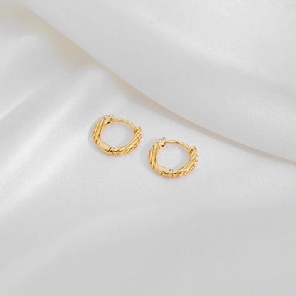 1 Pair Casual Minimalist Irregular Circle Round Irregular Copper Copper 18K Gold Plated Earrings