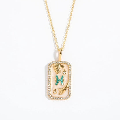 Copper Basic Modern Style Classic Style Plating Inlay Geometric Constellation Zircon Pendant Necklace