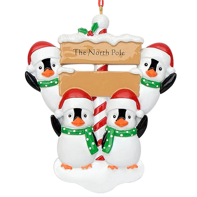 Christmas Cute Christmas Tree Bear Snowman Resin Party Hanging Ornaments
