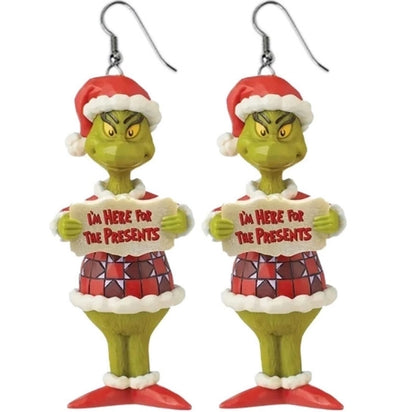 1 Pair Fashion Cartoon Character Carving Arylic Drop Earrings