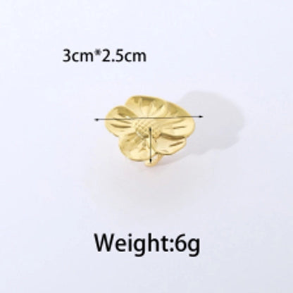 Casual Elegant Commute Geometric Flower 304 Stainless Steel 14K Gold Plated Plating Stainless Steel Rings