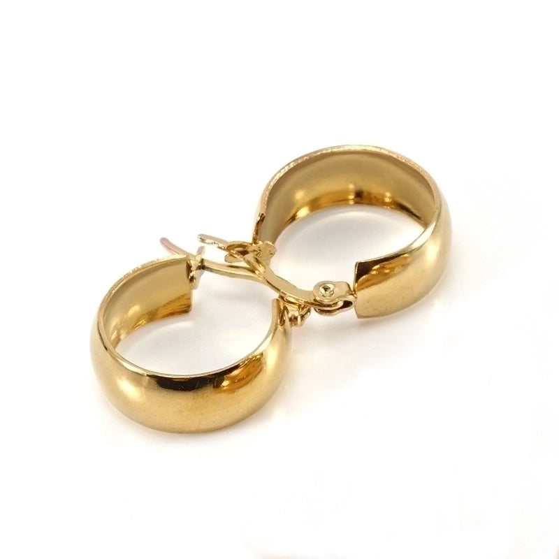 1 Pair Fashion Round Plating 304 Stainless Steel 18K Gold Plated Stainless Steel Earrings