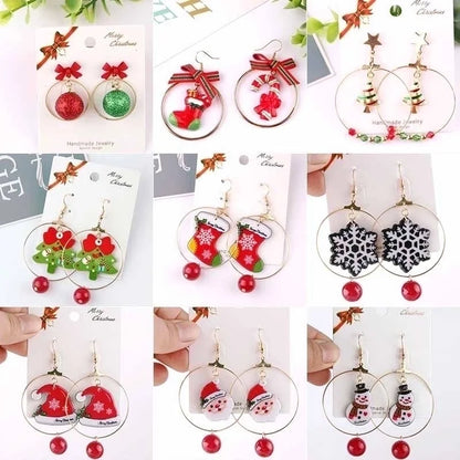 Fashion Christmas Hat Santa Claus Christmas Socks Alloy Beaded Women's Drop Earrings 1 Pair