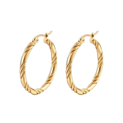 1 Pair Fashion Solid Color Plating 201 Stainless Steel 18K Gold Plated Earrings