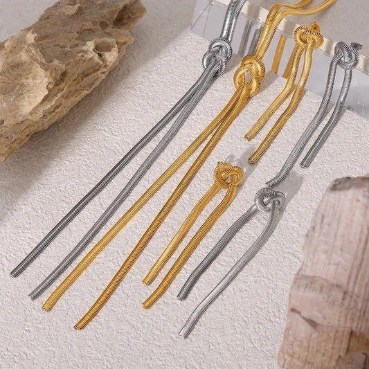 Vintage Style Luxurious Punk Geometric Titanium Steel 18K Gold Plated Plating Jewelry Set