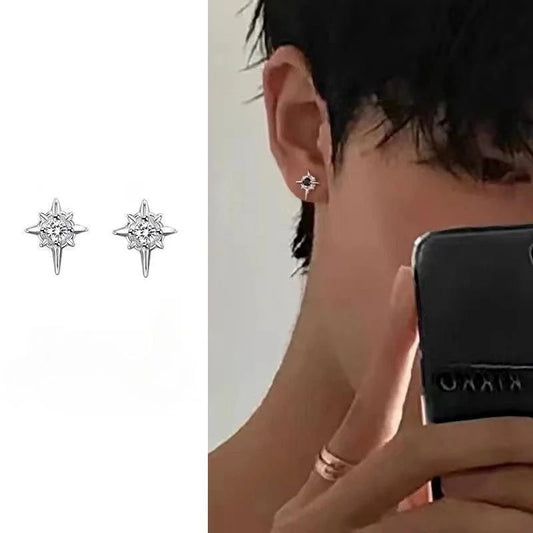 Design Star Ear Stud Trendy High Street High-end Sense Simple Niche S925 Silver Earrings For Men And Women