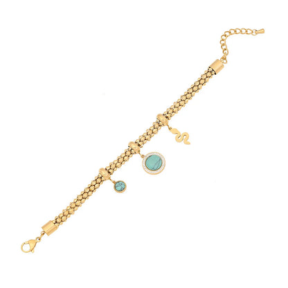 Women Fashion Flower Stainless Steel Electroplating Bracelets