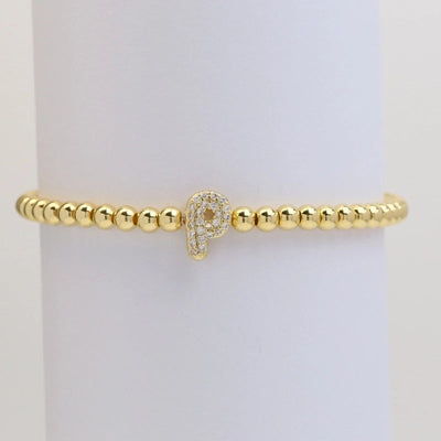 Xi Yin Hot Sale Brass Micro-Inlaid Bubble Balloon Diy26 English Letters Copper Bead Beaded Elastic Wire Bracelet